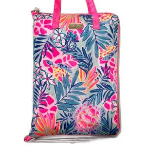 Lilly Pulitzer Packable Beach Mat Sea Glass Aqua Rainforest Retreat Print NEW